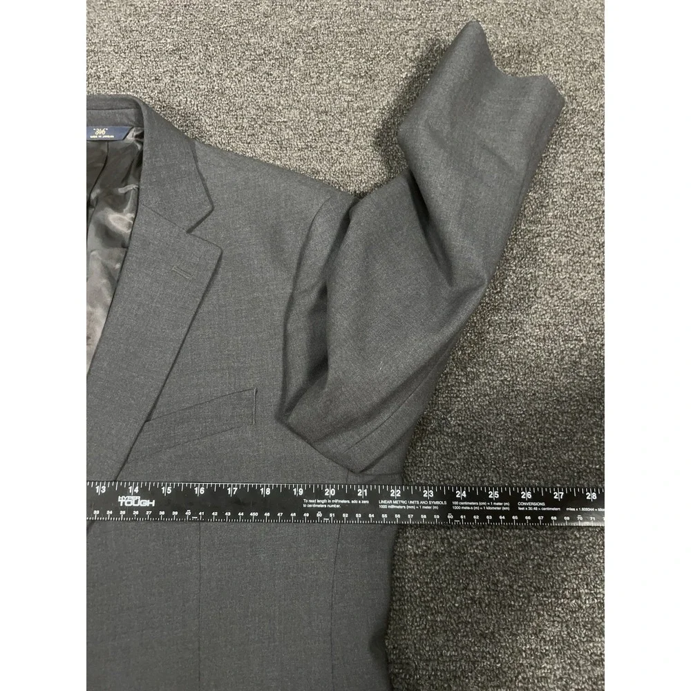 Brooks Brothers 2 Piece Suit Men 44R Pants 36x29 Gray Wool Stretch Business 346